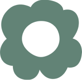 Riverside Early Childcare A flat, simple icon of a flower with five teal-colored petals and a circular hole in the center, designed using minimalistic style on a white background, symbolizing growth in early childcare.