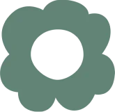 Riverside Early Childcare A flat, simple icon of a flower with five teal-colored petals and a circular hole in the center, designed using minimalistic style on a white background, symbolizing growth in early childcare.