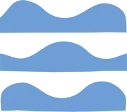 Riverside Early Childcare Three horizontal wavy lines in varying shades of blue, representing abstract water waves, set against a transparent background, evoke the serene ambiance of early childcare in Wanaka.